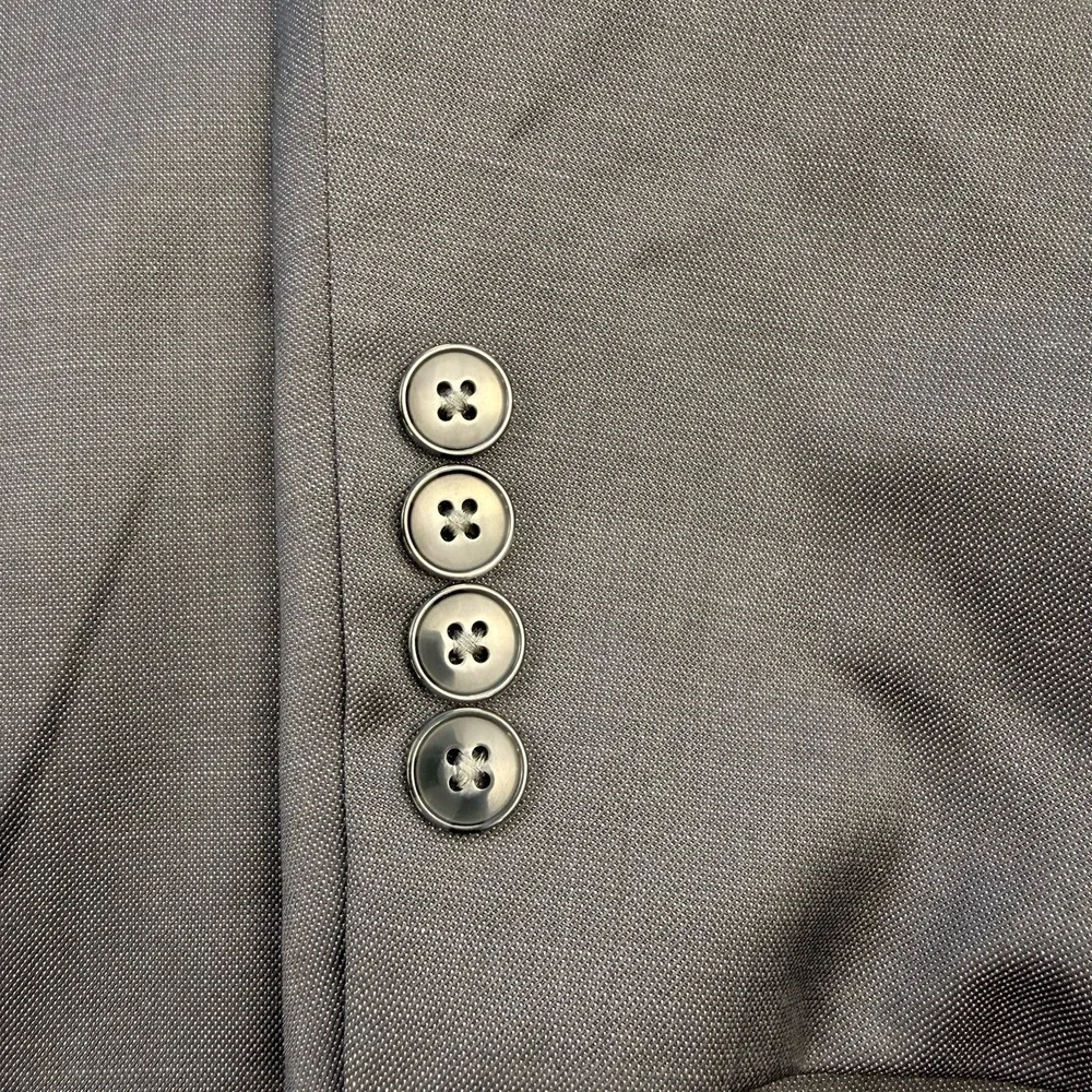 NEW Calvin Klein Men's Slim Fit 100% Wool Suit Jacket‎ Gray Size 48L Long Flaw